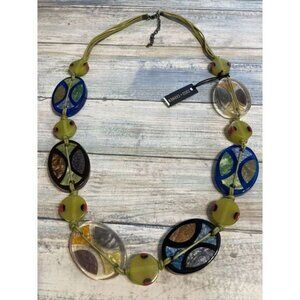 Coco & Carmen Acrylic Festive Necklace Statement 25" NWT‎